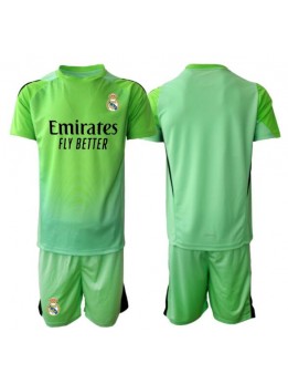 Otroški Nogometna dresi replika Real Madrid Vratar Gostujoči 2025-26 Kratek rokav (+ hlače)